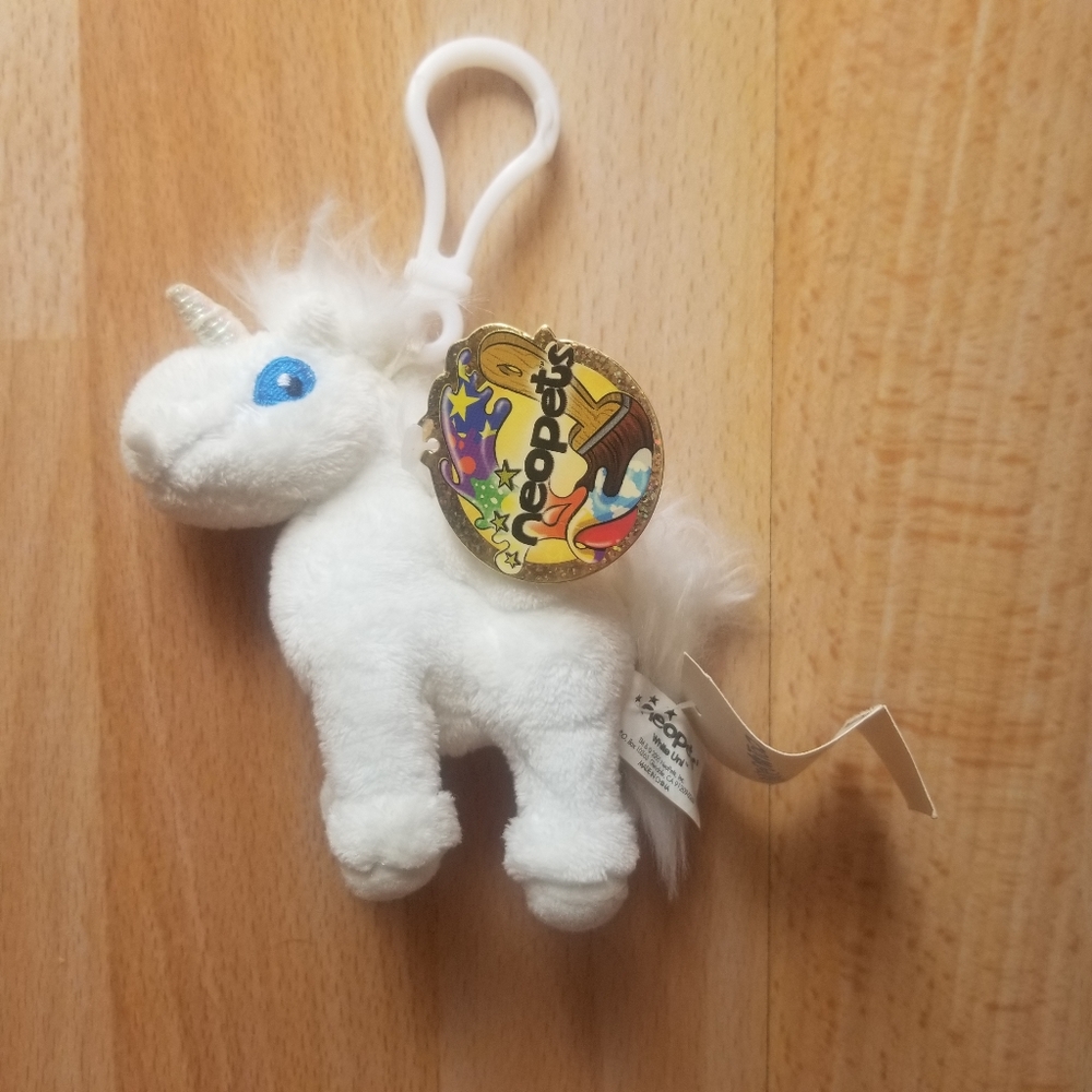 Neopets | White Uni Neopet Plush Clip Keychain
